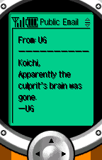 An e-mail on the phone, in English