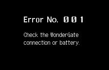 Error 001: no adapter, in English