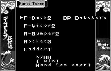 Parts taken from a beaten rival, in English