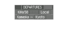 Departure board, in English