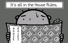 Training intro: the banner and the House Rules book, in English