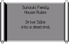 The House Rules scroll before a training stage, in English