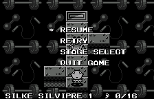 Pause menu, in English
