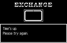 Exchange: time's up, in English