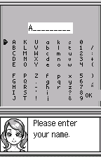 Name entry, in English