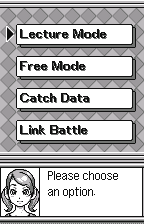 Mode menu, in English