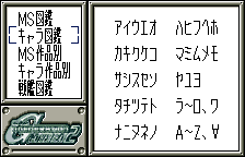 The encyclopedia's index, original Japanese