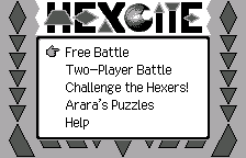 Main menu, in English