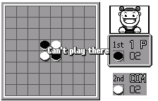 Reversi: can't play there, in English