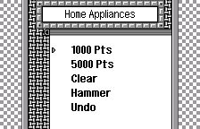 Pause menu: items, in English