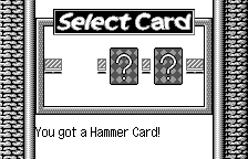 Bonus card screen, in English