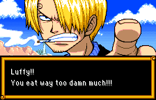 Event Battle: Sanji scolds Luffy, in English