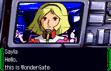 WonderGate: Sayla on the monitor, in English