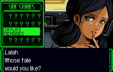 The side-story menu, in English