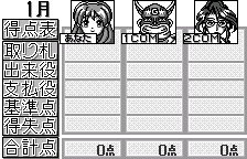 花あわせの得点表(オリジナルの日本語版)