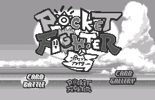 Title menu: CARD BATTLE and CARD GALLERY buttons, in English