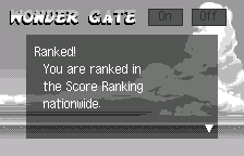 WonderGate: score upload result in a real session, in English